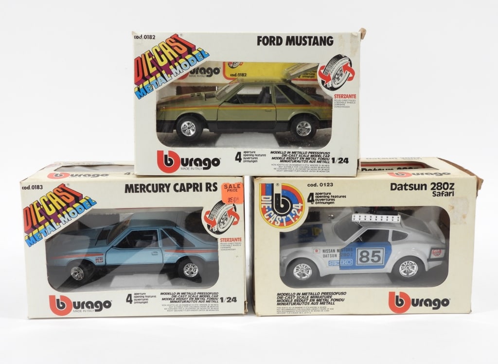 3PC Vintage Italian Bburago 1/24 Diecast Car Model (1 of 10)