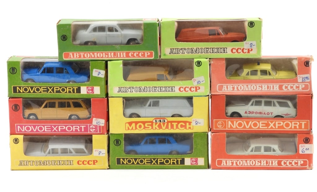 11PC USSR Novoexport Moskvitch 1:43 Diecast MIB (1 of 11)