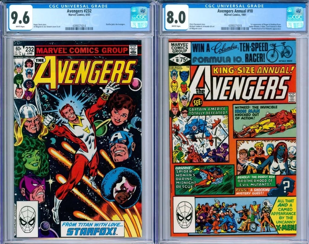 2PC Marvel Avengers #232 Annual #10 CGC 9.6 8.0 (1 of 2)