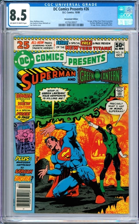 D.C. Comics DC Comics Presents #26 CGC 8.5 News. (1 of 2)
