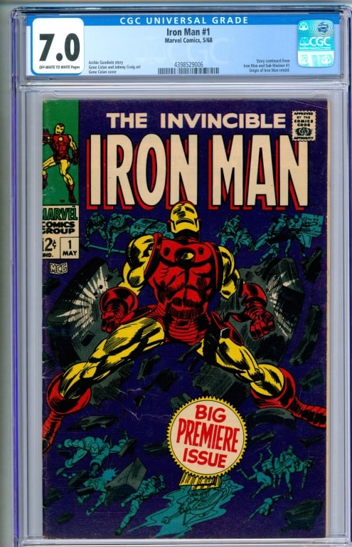 Marvel Comics Iron Man #1 CGC 7.0 (1 of 2)