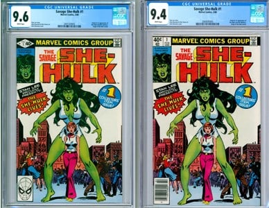 2PC Marvel Comics Savage She-Hulk #1 CGC 9.6 9.4 (1 of 2)