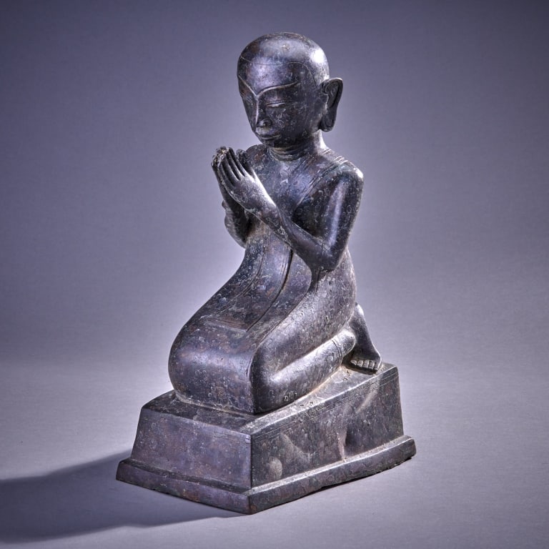 Burmese Bronze Figure Of A Monk (1 of 3)