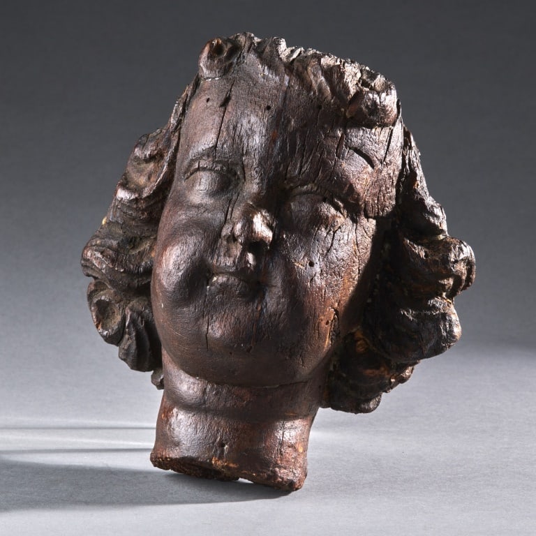 Early Wood Head Of An Angel (1 of 2)