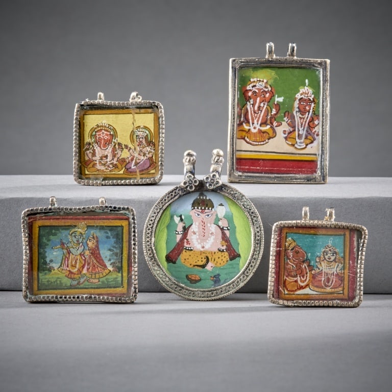 5 Indian Pilgrim Pendants (1 of 2)