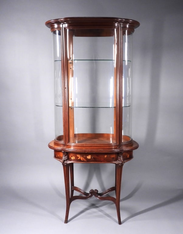 LG Galle Botanical Marquetry Glass Vitrine Cabinet