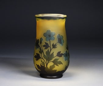 Galle Cameo Glass Botanical Four Color Vase