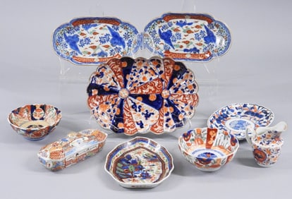 9PC Japanese Imari Porcelain Dishware