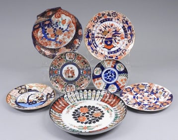 7PC Japanese Imari Porcelain Plates