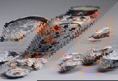 16PC Japanese Imari Porcelain Table Articles