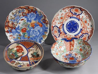 4PC Japanese Imari Porcelain Serving Dishes