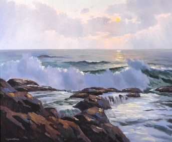 C. Gordon Harris Narragansett RI Pier Painting