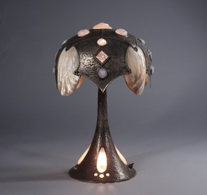 Attr. Elizabeth Eaton Burton Hammered Shell Lamp