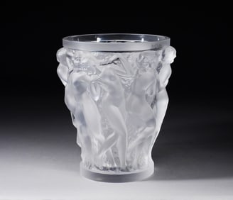 Lalique Bacchantes Frosted Glass Vase