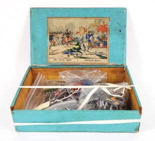 Early German Painted Lead Flat Soldier Playset