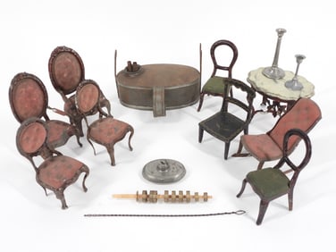 Antique Toy Doll Metalware Furniture Accessories