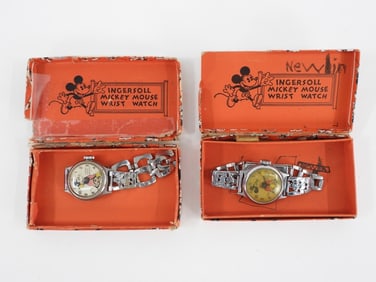 2PC C.1933 Ingersoll Mickey Mouse Wristwatch Group