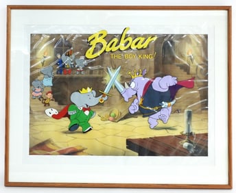 Large Babar Original Painted Animation Cel