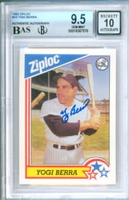 1992 Ziploc Baseball #10 Yogi Berra BGS 9.5 Auto