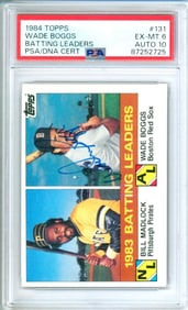 1984 Topps Baseball #131 Wade Boggs Auto PSA 6