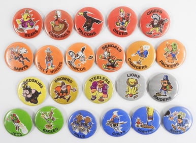 1972 Say It With Buttons NFL Football Team Pins
