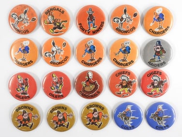 20PC 1972 Say It With Buttons NFL Football Pins
