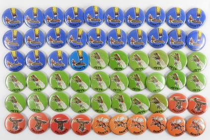 60PC 1972 Say It With Buttons NFL Football Pins