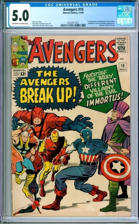 Marvel Comics Avengers #10 CGC 5.0 (1 of 2)