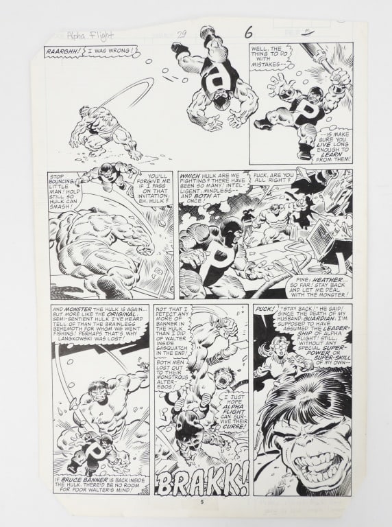 Mike Mignola Alpha Flight #29 PG.5 Original Art (1 of 7)