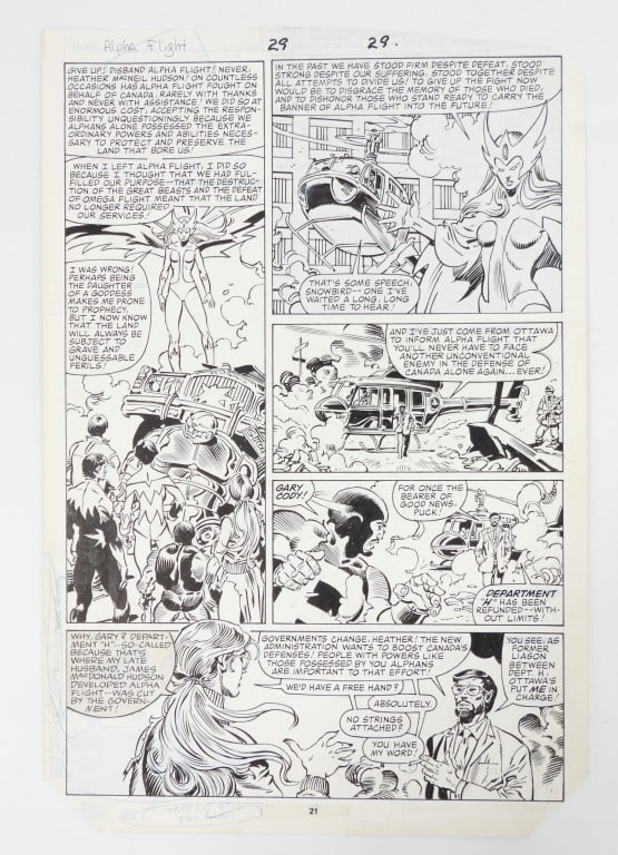Marvel Comics Alpha Flight #29 PG.21 Original Art (1 of 7)