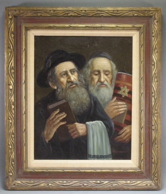 Oil Painting of Two Jewish Rabbis (1 of 5)