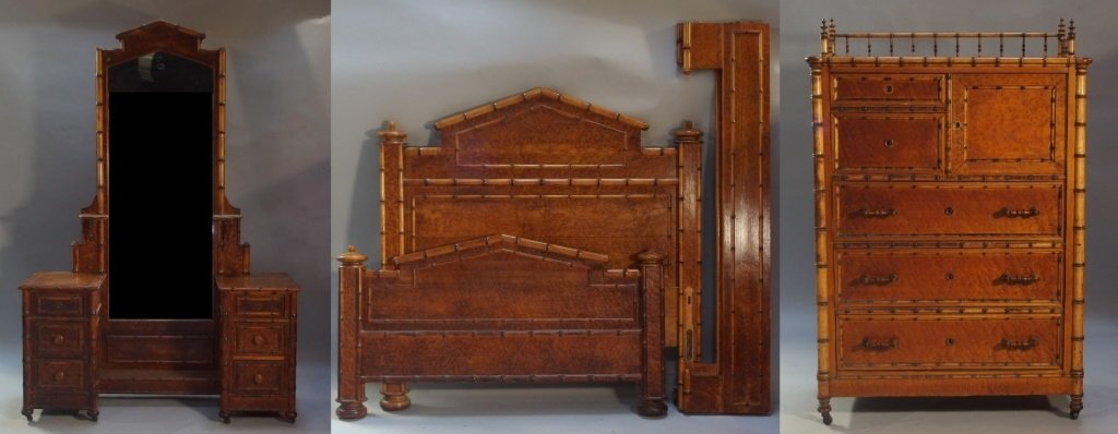 Rj Horner Birds Eye Maple Faux Bamboo Bedroom Set