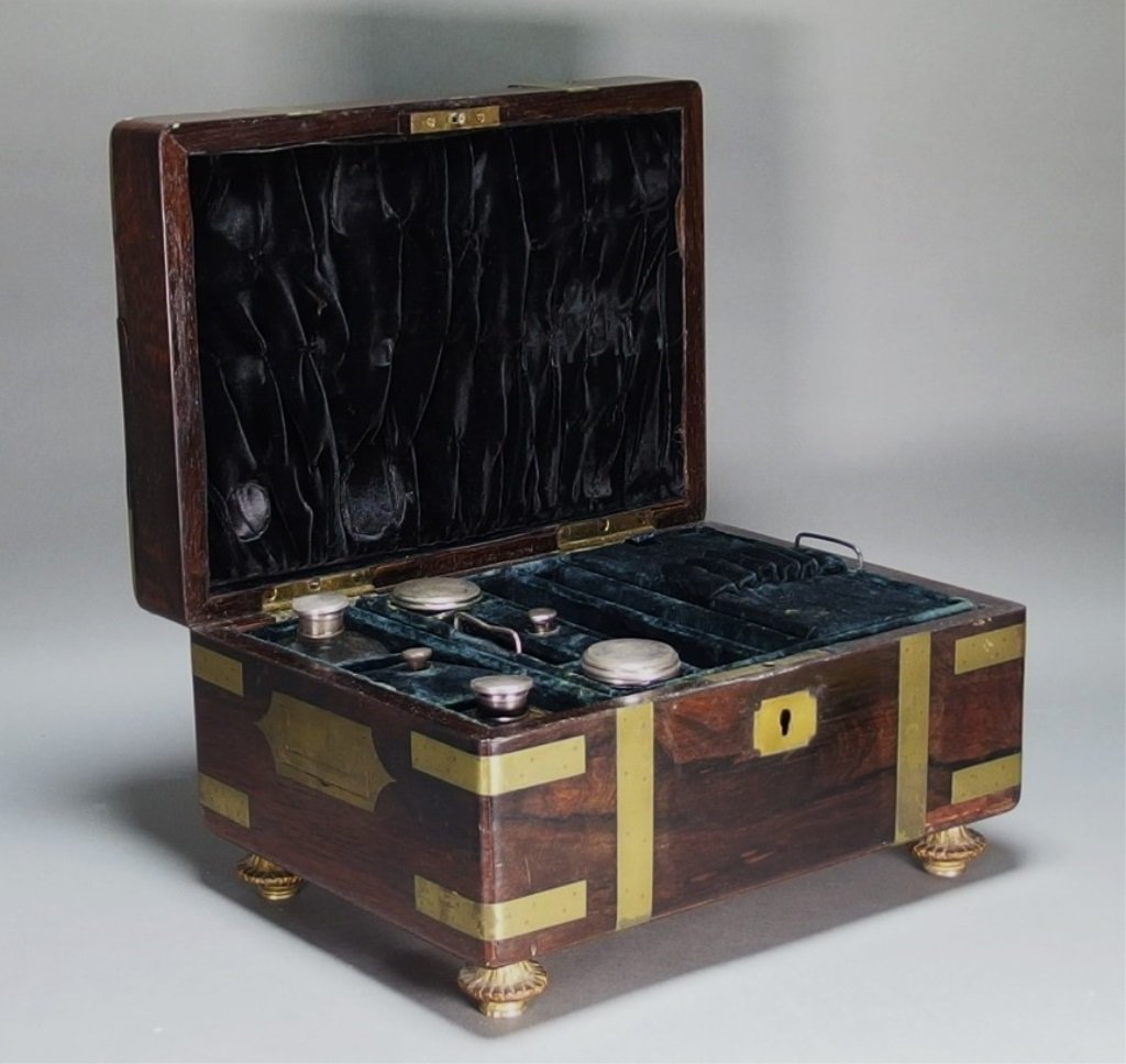 European Carved Hardwood Cosmetic Case (1 of 6)