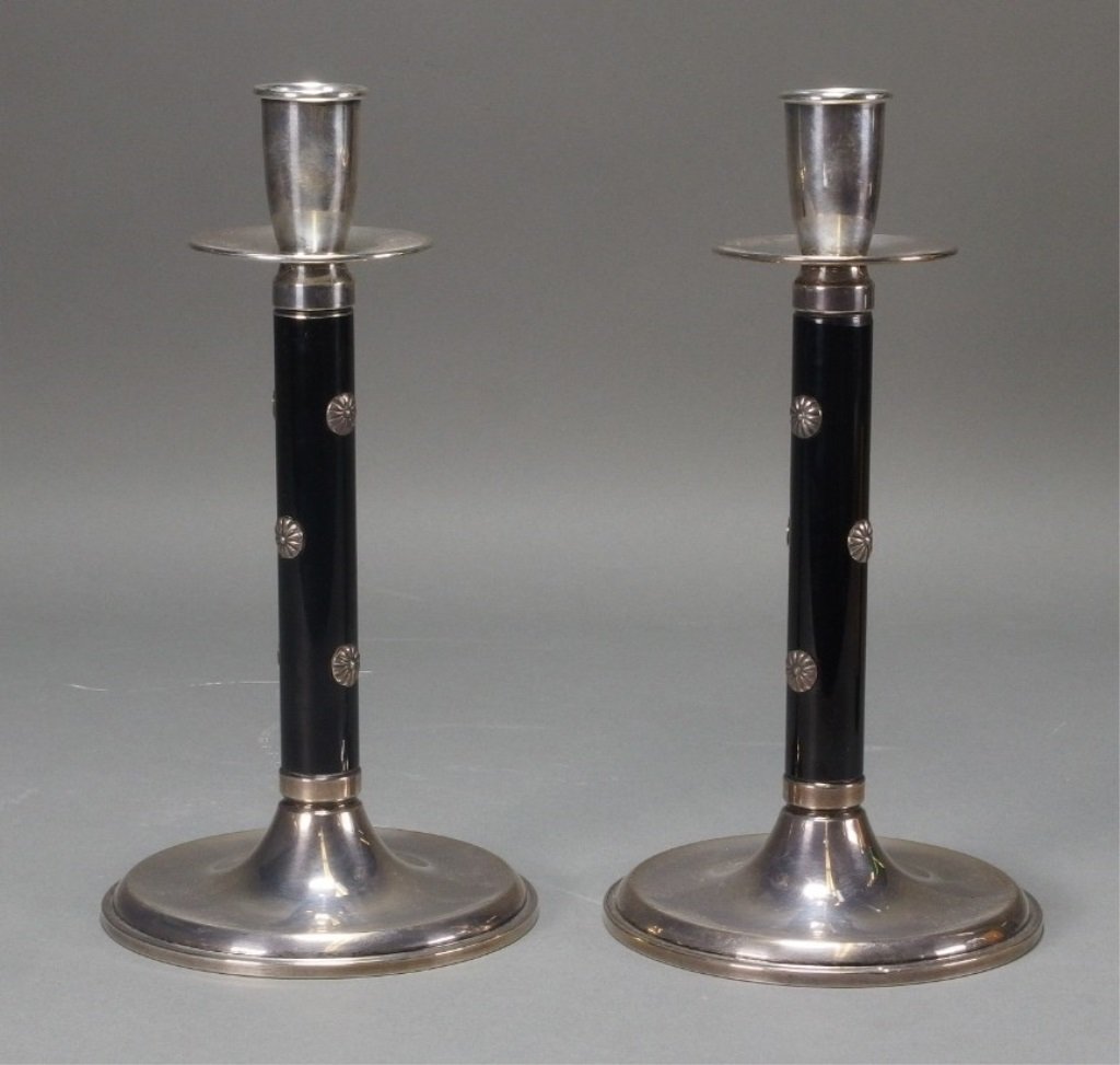 Pair Reed & Barton Sterling Far East Candlestick (1 of 6)