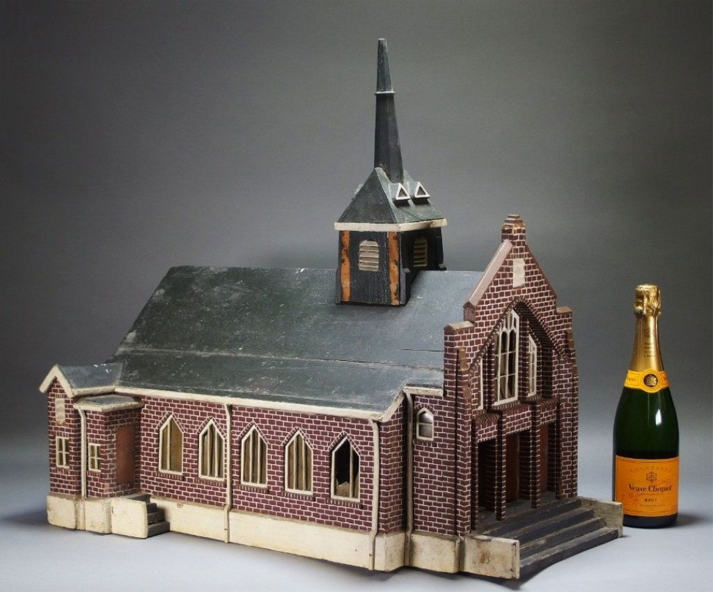 American Folk Art Carved Wood Church Model (1 of 8)