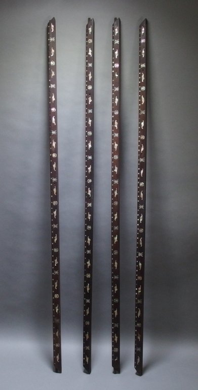 4 Chinese Hardwood Mother of Pearl Frame Moldings (1 of 10)