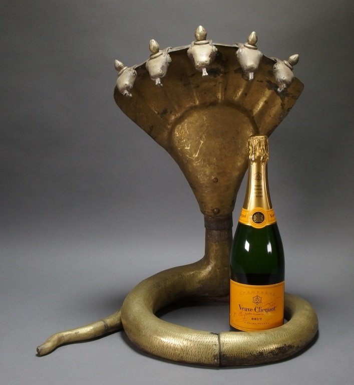 Large Indian Bronze Ceremonial Naga Snake Figure (1 of 10)