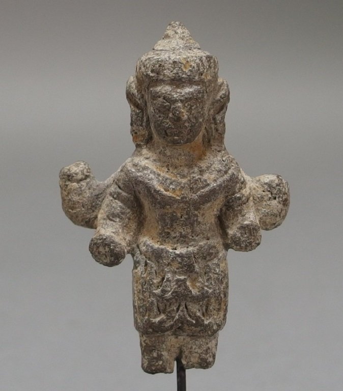 SE Asian Khmer Pottery Figure: SOUTHEAST ASIA, 13-15TH CENTURYPottery figure of a guardian upon a custom base. Dimensions:Figure 2 1/2" tall, overall 4 1/8" Notes:We Offer Shipping! Provenance: