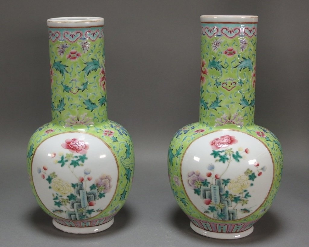 PR Chinese Famille Rose Porcelain Vases (1 of 10)