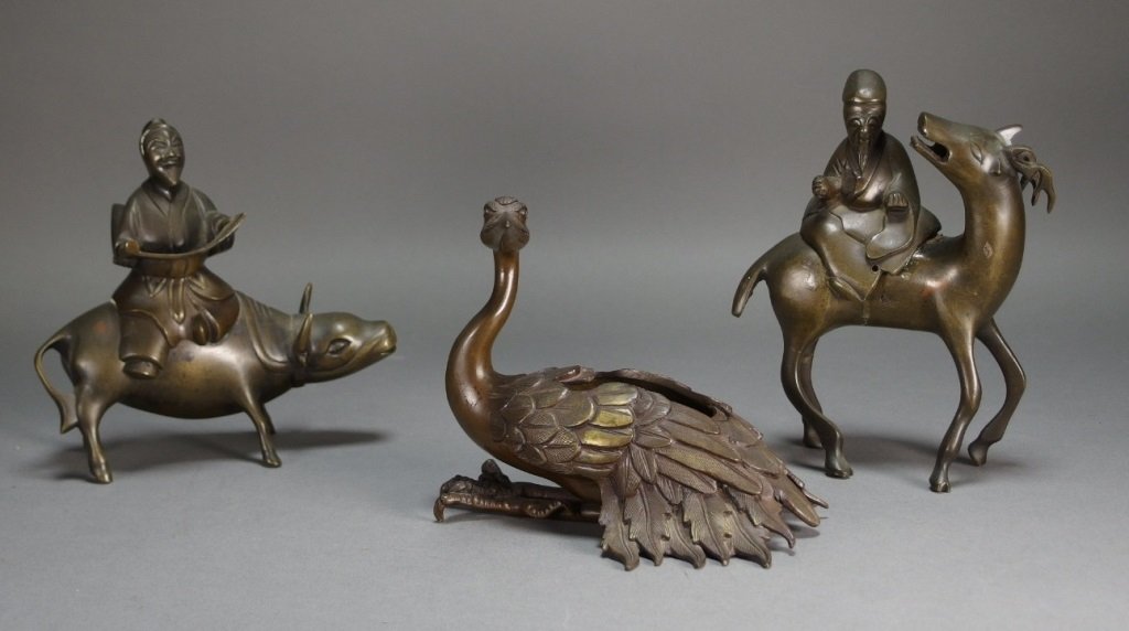 3 Chinese Bronze Incense Burner Censer (1 of 9)