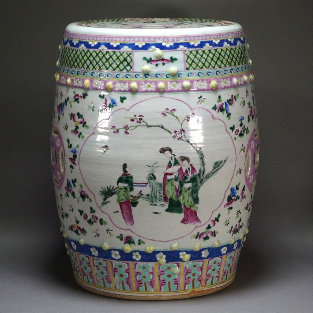 Chinese Famille Rose Porcelain Garden Seat (1 of 10)