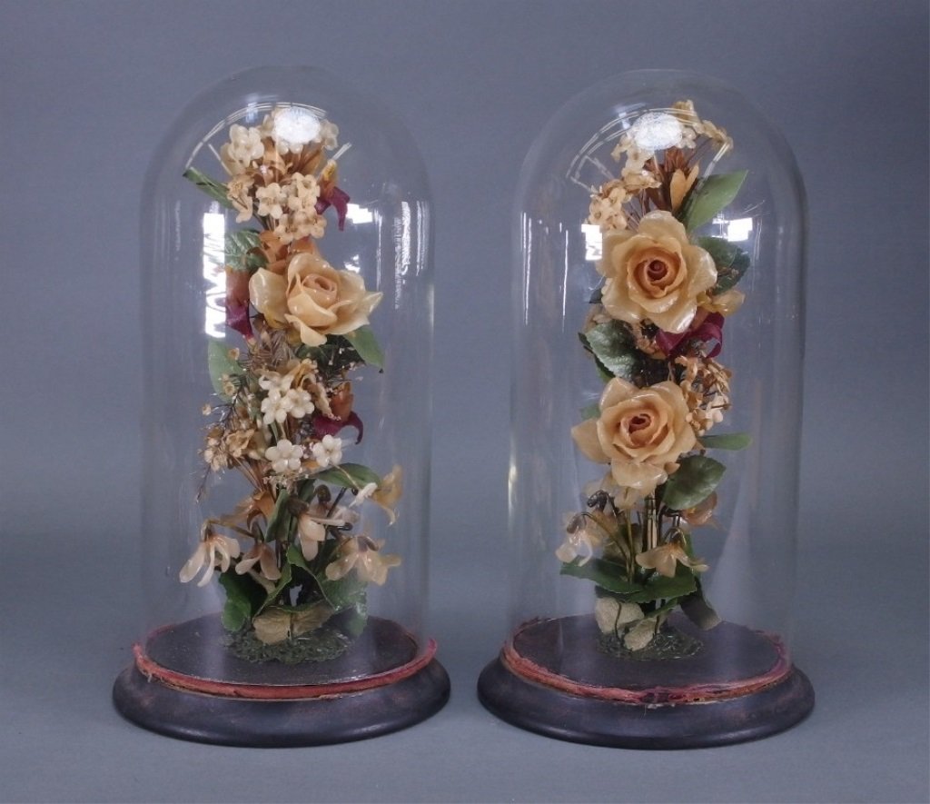 PR European Victorian Wax Flower Under Dome (1 of 7)
