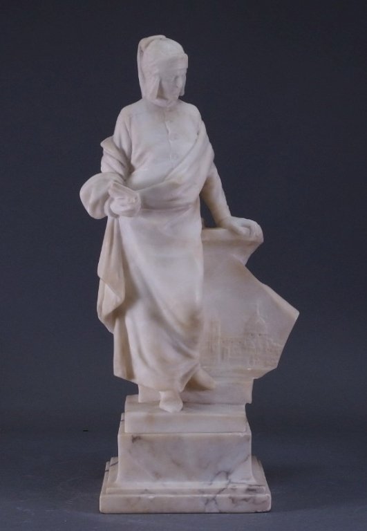 Antonio Frilli Italian Marble Sculpture of Dante (1 of 8)