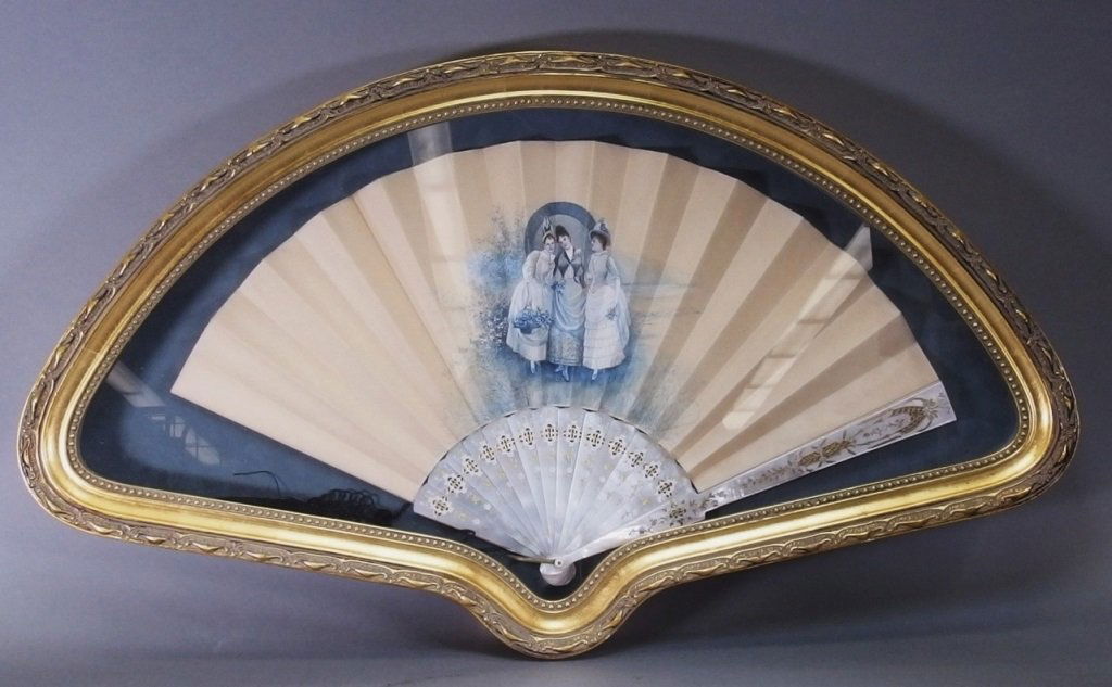 French Buissot Hand Painted Framed Fan (1 of 5)