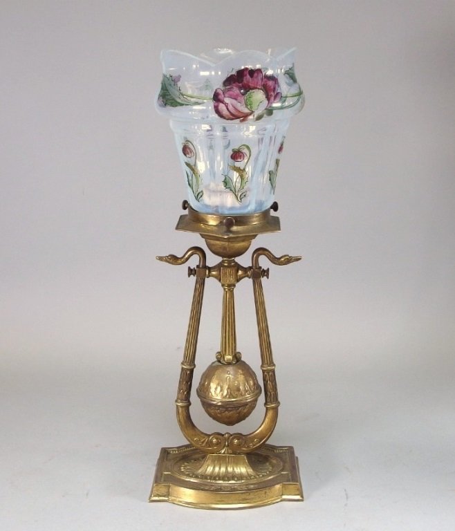 Gimbal Ship Light Lantern w/  Art Glass Shade (1 of 7)