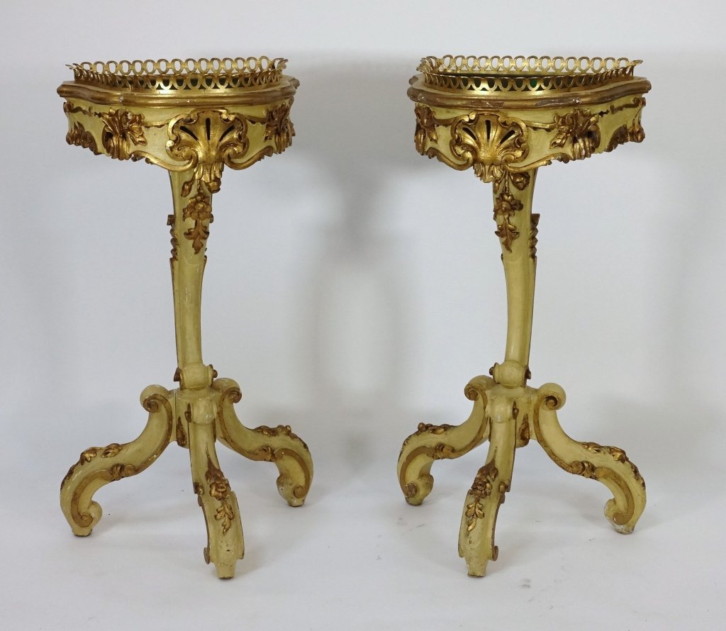 PR French Rococo Baroque Gilt Painted Plant Stands (1 of 10)