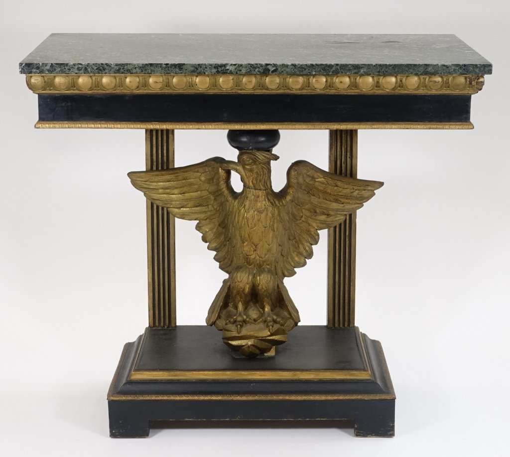 American Regency Style Gilt Eagle Marble Top Table (1 of 10)
