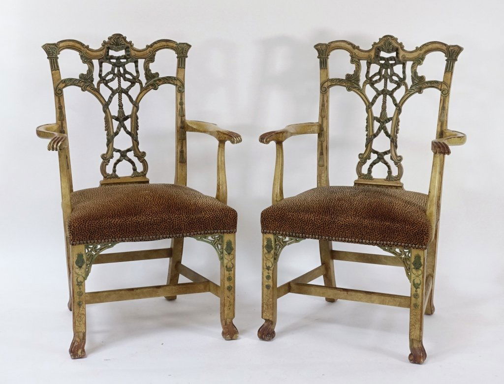 PR European Chippendale Style Arm Chairs (1 of 6)