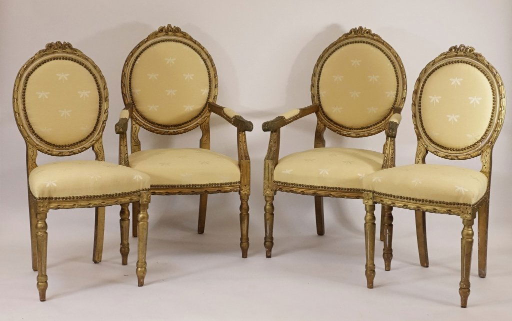 Set of 4 French Provincial Arm & Side Chairs (1 of 8)