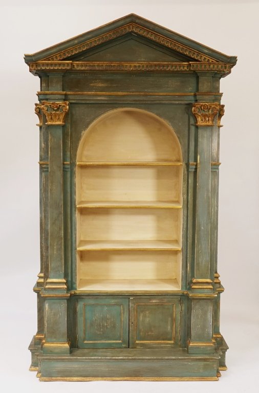 Large Decorative Painted Curio Wall Cabinet (1 of 7)